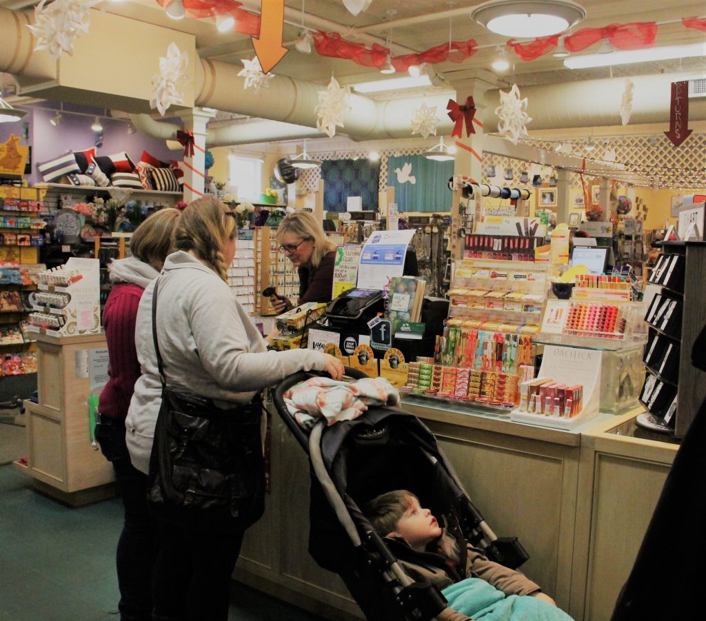 Shoppers at the Grasshopper Shop of Rockland on Day of Giving 2018.